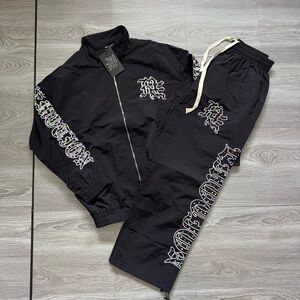 Mixed Emotion Rhinestone Track Suit Set Black Size L Jacket & Pants New